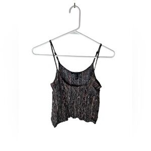 Forever 21 Black Camisole Crop Top with Spaghetti Straps